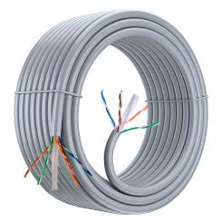 aiten data Bobina Cable de Red 100 m, UTP CAT6, Polietileno de Alta Densidad (Solid HDPE) y LSZH  Cuatro Cables Trenzados y separador  Diámetro Conductor de 0.56 mm OFC (Oxygen Free Copper) 99.97%